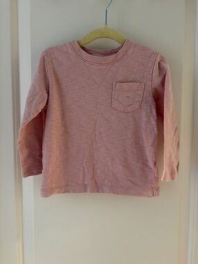 GAP Long-Sleeve Pocket Tee - Light Pink